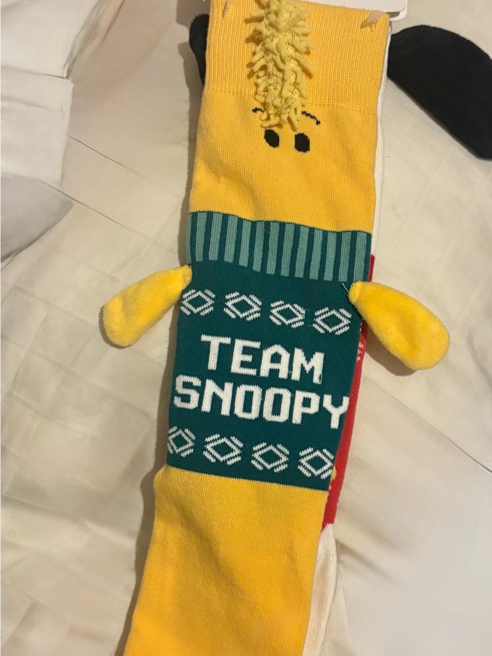 Team Snoopy Yellow & Green Novelty Crew Socks Yallmark